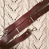 Ремінь сумки з натуральної шкіри 130*2(2,5). Бордо, фото 4