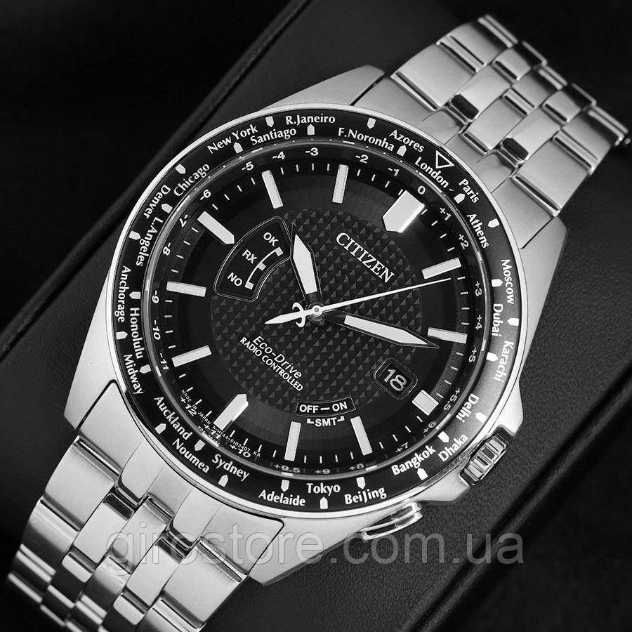 Японський годинник Citizen Eco-Drive CB0020-50E радіосинхронізація, вічний календар, світовий час 26 зон, сапфір, фото 1