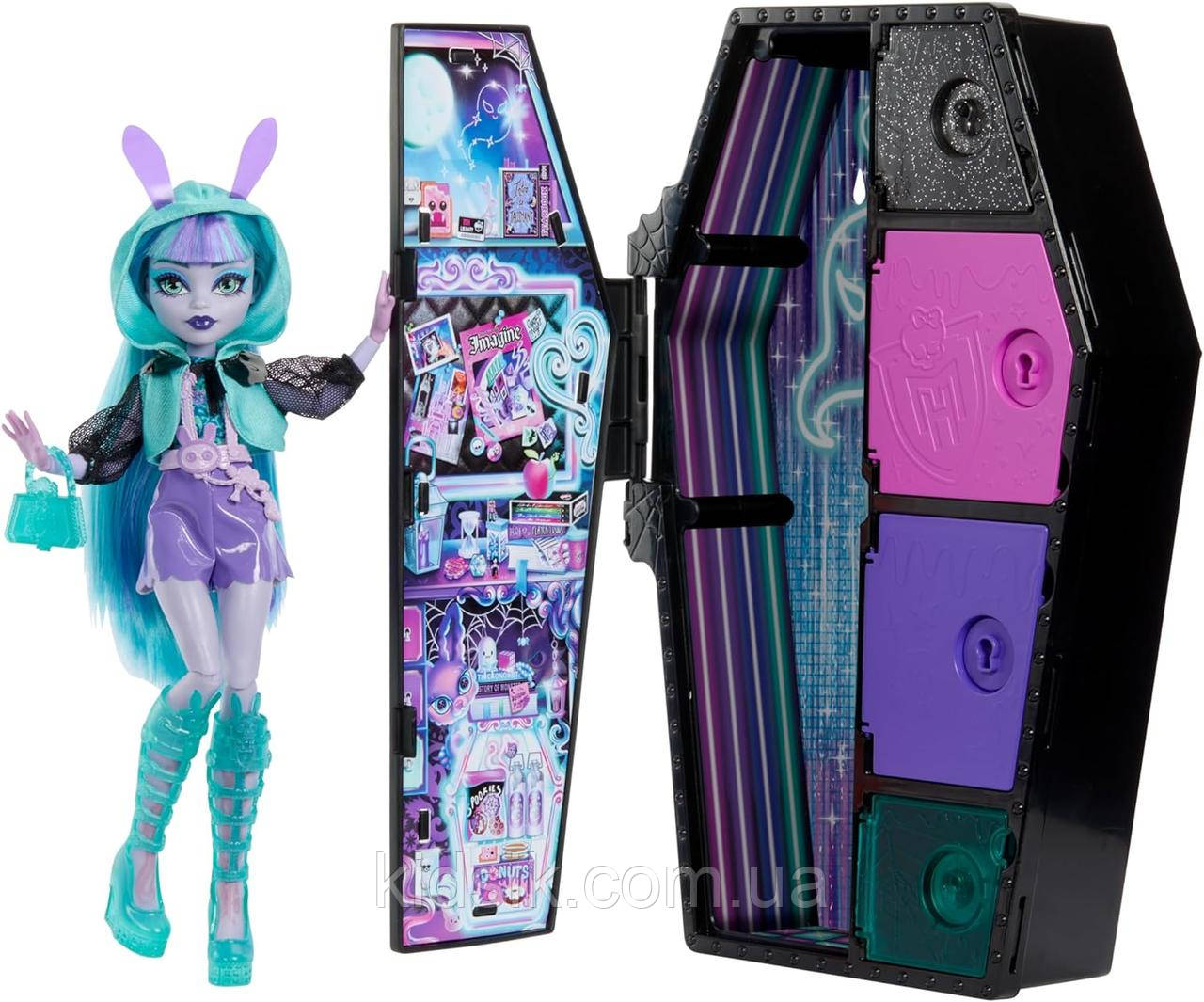 Лялька Монстер Хай Твайла Неон і модний набір +19 сюрпризів Monster High Twyla Skulltimate : Neon