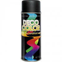 Алкідна аерозольна фарба DecoColor, Чорний мат (RAL9005) 400ml