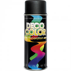 Алкідна аерозольна фарба DecoColor, Чорний мат (RAL9005) 400ml