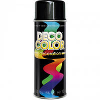 Алкідна аерозольна фарба DecoColor, Чорний глянець (RAL9005) 400ml