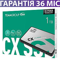 1TB SSD диск Team CX2, твердотельный ссд 2.5" накопитель 1 Тб для ПК и ноутбука