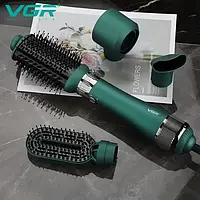Фен-щітка Мультистайлер 4в1 Професійний повітряний стайлер для укладання волосся Green VGR V-493