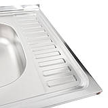Кухонна мийка Platinum 6060 L Satin 0,5 мм, фото 3