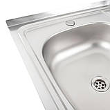 Кухонна мийка Platinum 6060 L Satin 0,5 мм, фото 4