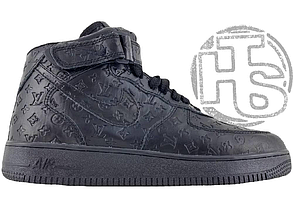 Жіночі кросівки Nike Air Force 1 High X Louis Vuitton Winter Black (с мехом) ALL07363
