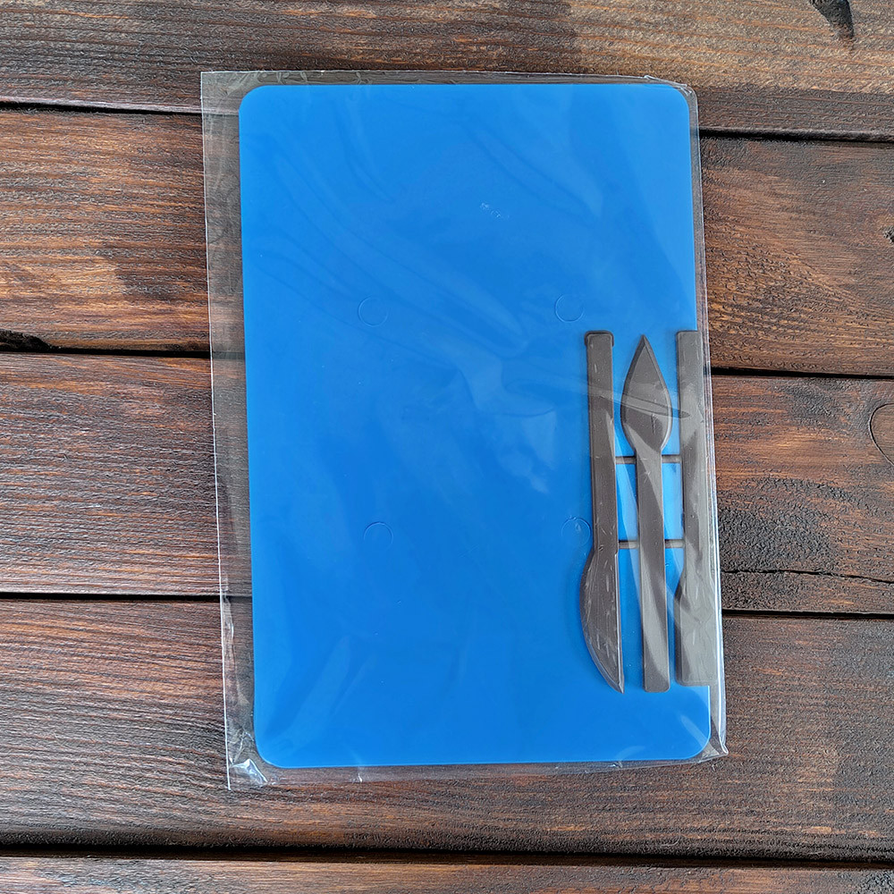 Дошка для ліплення зі стеками 15х23 см пластик синя, дошка для ліплення А5