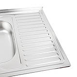 Накладна мийка Platinum 8060 L Decor 0,6 мм, фото 3