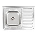 Накладна мийка Platinum 8060 L Decor 0,6 мм, фото 2