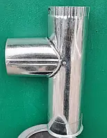 Трійник на трубу діаметр 200 мм 90 градусів оцинкований на димохід.