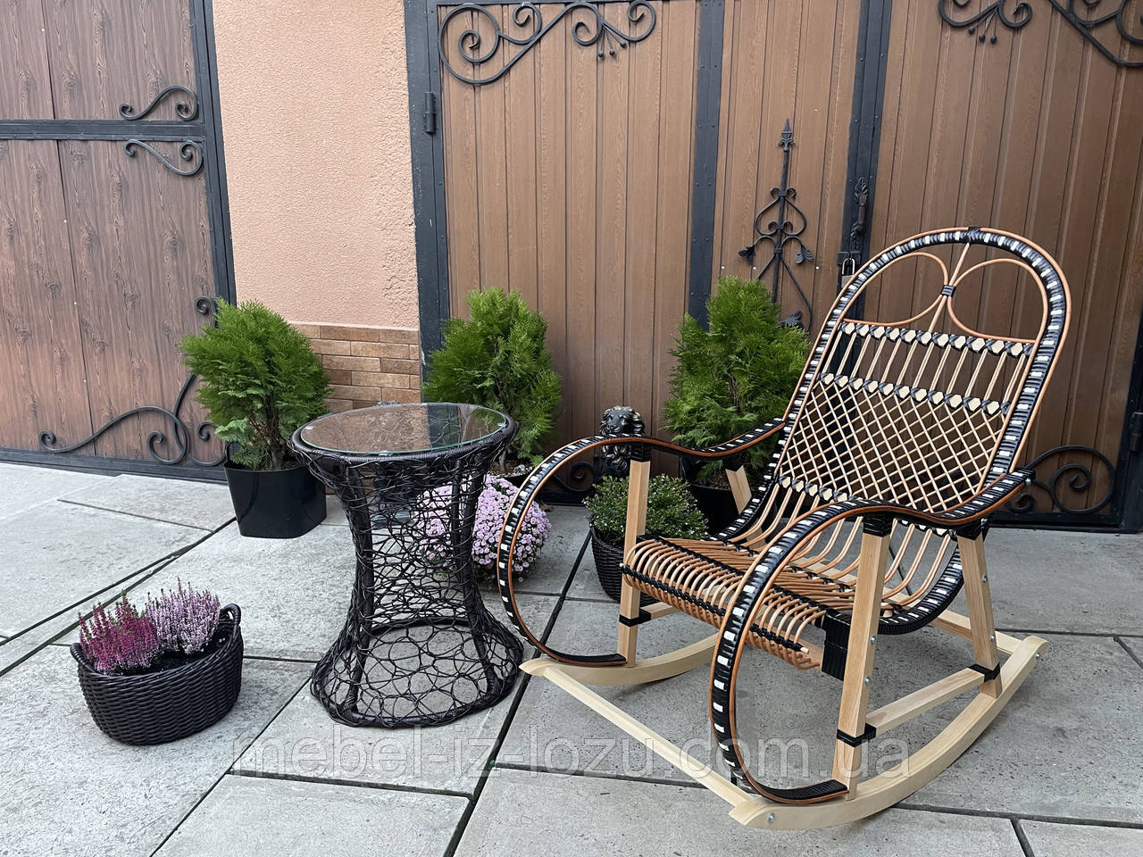 Кресло-качалка +стіл Ротанг