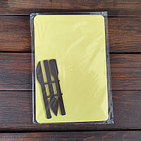 Доска для лепки со стеками 15х23 см пластик желтая, доска для лепки А5, досточка для творчества