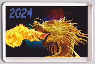 Магніт дракон символ року 2024 акриловий 52*78 мм