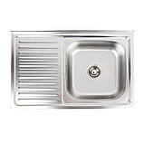 Кухонна мийка Platinum 8050 R Decor 0,6 мм, фото 2