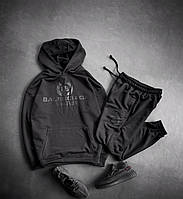 Чоловічий спортивний костюм Balenciaga чорний молодіжний з капюшоном menu Комплект чоловічої Худі + штани XL (Bon)