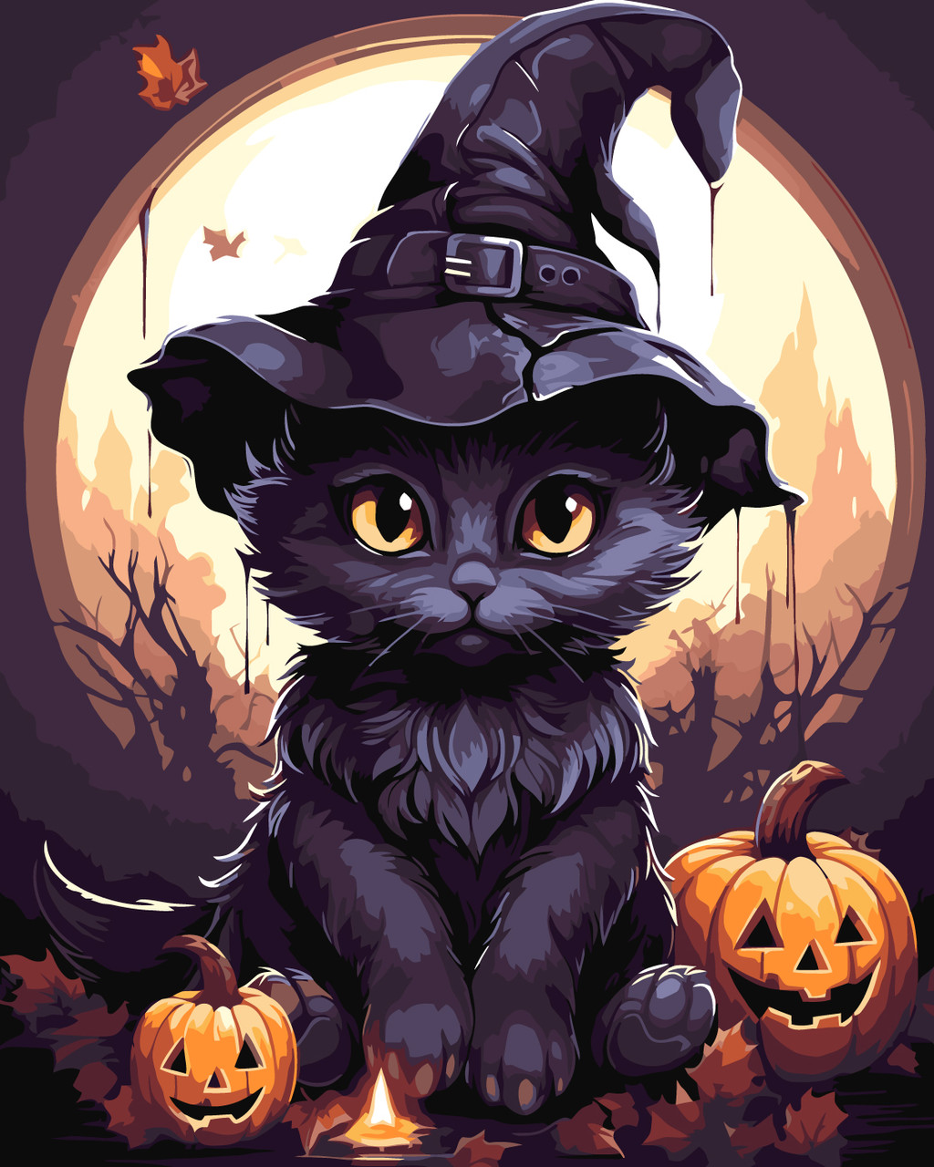 Картина за номерами 40×50 см Kontur. Кіт на Хелловін DS0534, фото 1