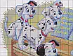 Набір для вишивання за нанесеною на канву схемою "Five Dalmatians playing the piano".AIDA 14CT printed,37*30см, фото 6