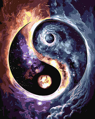 Картина за номерами 40×50 см Kontur. Зоряний Інь-Ян. DS0535