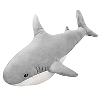 Качественная плюшевая игрушка Акула из IKEA 100 см Серая, Детская подушка обнимашка антистресс