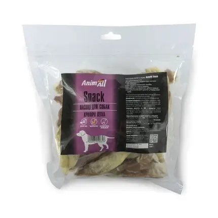 Ласощі AnimAll Snack вуха кролика з м'ясом кролика для собак, фото 1