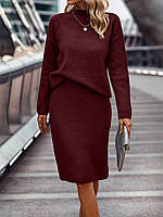 Костюм 2-ка женский (свитер + юбка) ангора рубчик S;  M;  L;  XL (5кв) "RYSLANA" недорого от прямого поставщика.