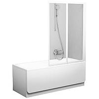 Шторка стеклянная для ванны 140x105см RAVAK CITY SLIM VS2 105 3мм профиль белый 89125 796M0100Z1