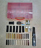 Великий набір інструментів для ремонту ударів сколів на плитці кераміці ламінаті меблів NEARBY 200 L, фото 5