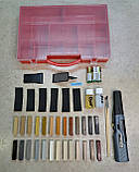 Великий набір інструментів для ремонту ударів сколів на плитці кераміці ламінаті меблів NEARBY 200 L, фото 7