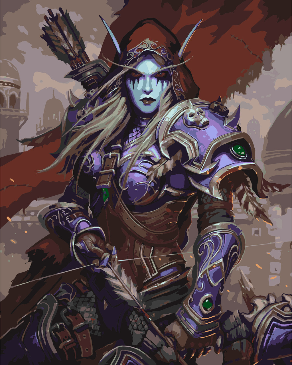 Картина за номерами 40×50 см Kontur Сільвана Вітрокрила Warcraft DS0542