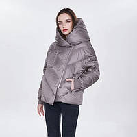 Жіноча зимова куртка-пуховик сіра Salco