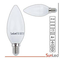 LED лампа 7Вт свеча E14 С37 светодиоды SMD LDB-74-14