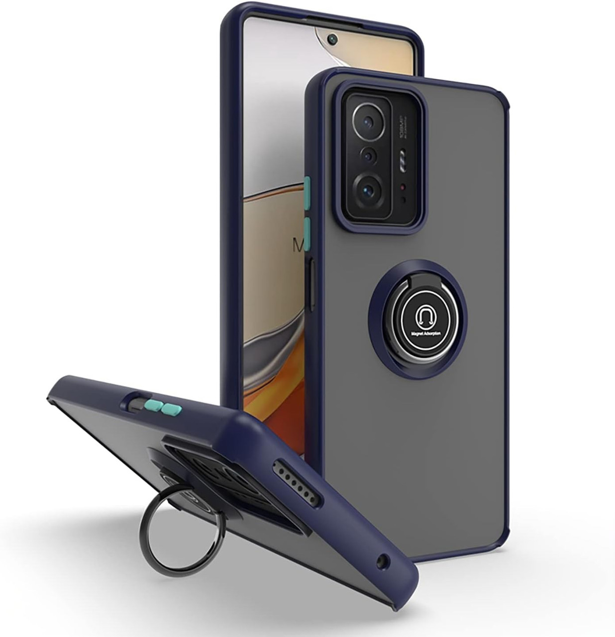 Протиударний чохол бампер GKK LikGus Magnetic Ring з підставкою для Xiaomi Mi 11T / Mi 11T Pro Blue