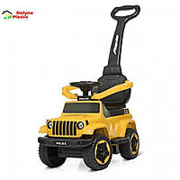 Каталка-толокар Spoko SP-219 2в1 з батьківською ручкою жовтий