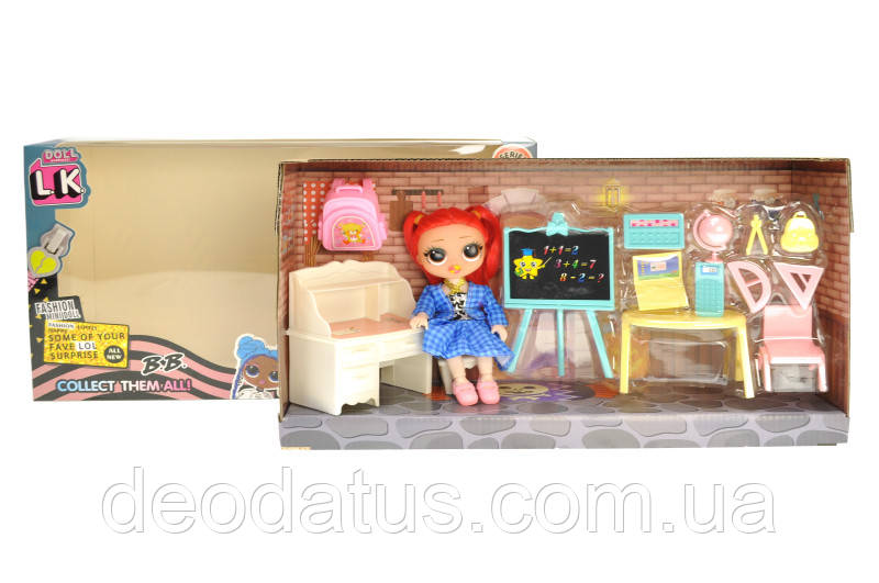 Лялька Школярка типу ЛОЛ LK1160-4 Ляльковий набір Школа меблі для ляльки та аксесуари