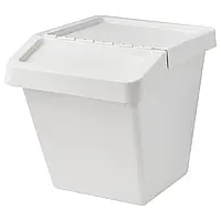 SORTERA Контейнер для сортировки мусора, белый, 60 л