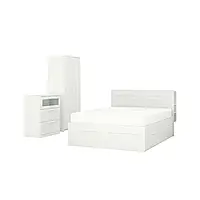 БРИМНЭС Комплект 3-комнатной мебели, белый, 140х200 см