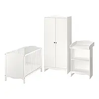 СМОГОРА Комплект детской мебели, 3 предмета, белый, 60x120 см