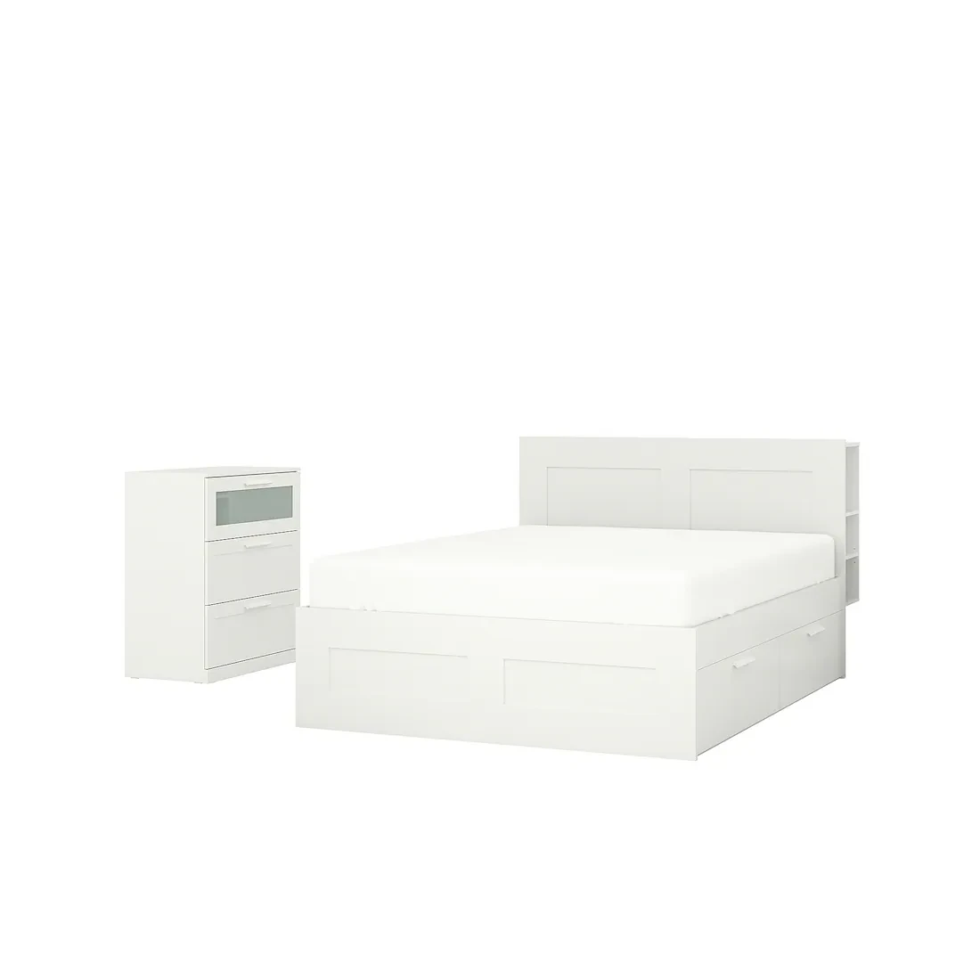 BRIMNES Меблі для спальні, комплект. 2 шт., білі, 180х200 см
