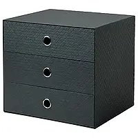 ПАЛЛРА Мини комод с 3 ящиками, черный, 33х26 см