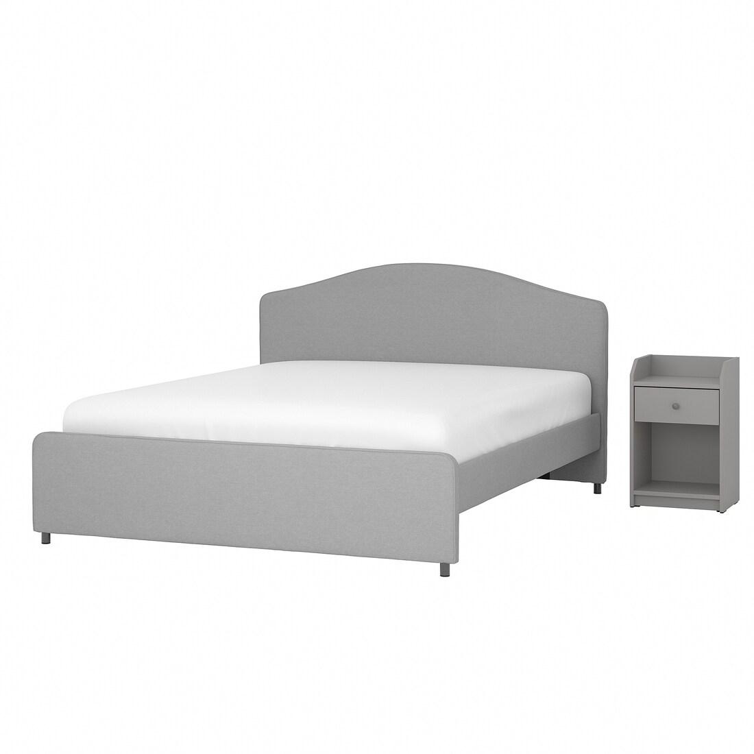 HAUGA Меблі для спальні, комплект. 2 шт., Vissle grey, 140х200 см