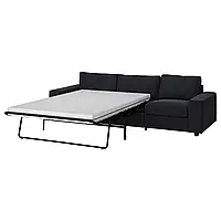 ВИМЛЕ 3-местный диван-кровать, с широкими подлокотниками/Саксемара черно-синий