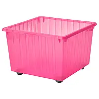 ВЕССЛА Мусорное ведро на колесиках, светло-розовый, 39x39 см
