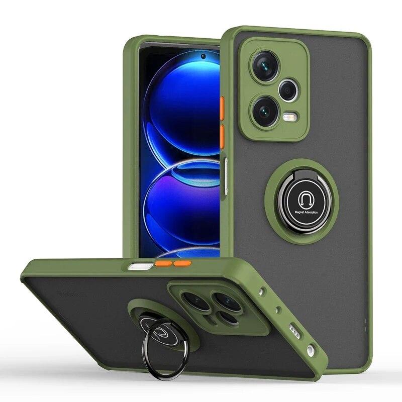 Протиударний чохол бампер GKK LikGus Magnetic Ring з підставкою для Xiaomi Redmi Note 12 Pro 5G Olive