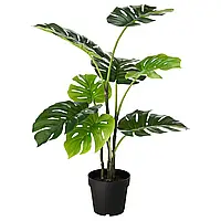ФЕЙКА Искусственное растение в горшке, комнатное/садовое Монстера, 19 см