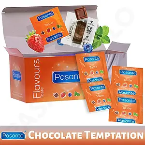 Презервативи Pasante Chocolate 6 штук зі смаком шоколаду ароматизовані кольорові