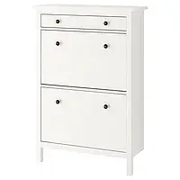 HEMNES Тумба для взуття, 2 відділення, білий, 89x30x127 см