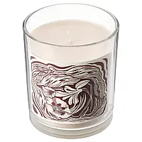 ГЛАНСЛИНД Ароматическая свеча в стакане, дымчатая ваниль/светло-бежевый, 45 часов