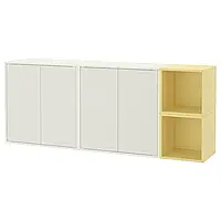 ЭКЕТ Навесной шкаф, комбинация, белый/бледно-желтый, 175x35x70 см