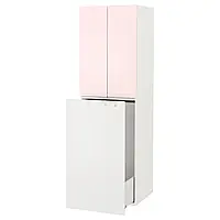 СМОСТАД Гардероб с выдвижным элементом, белый бледно-розовый/с платяной штангой, 60x57x196 см